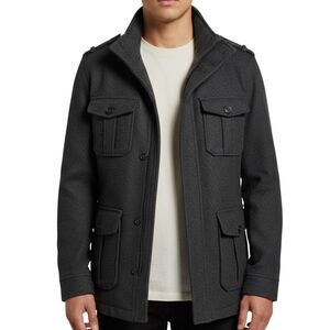 EXPRESS Mens Field Jacket Wool Blend Gray SIZE M Coat Overcoat Jacket